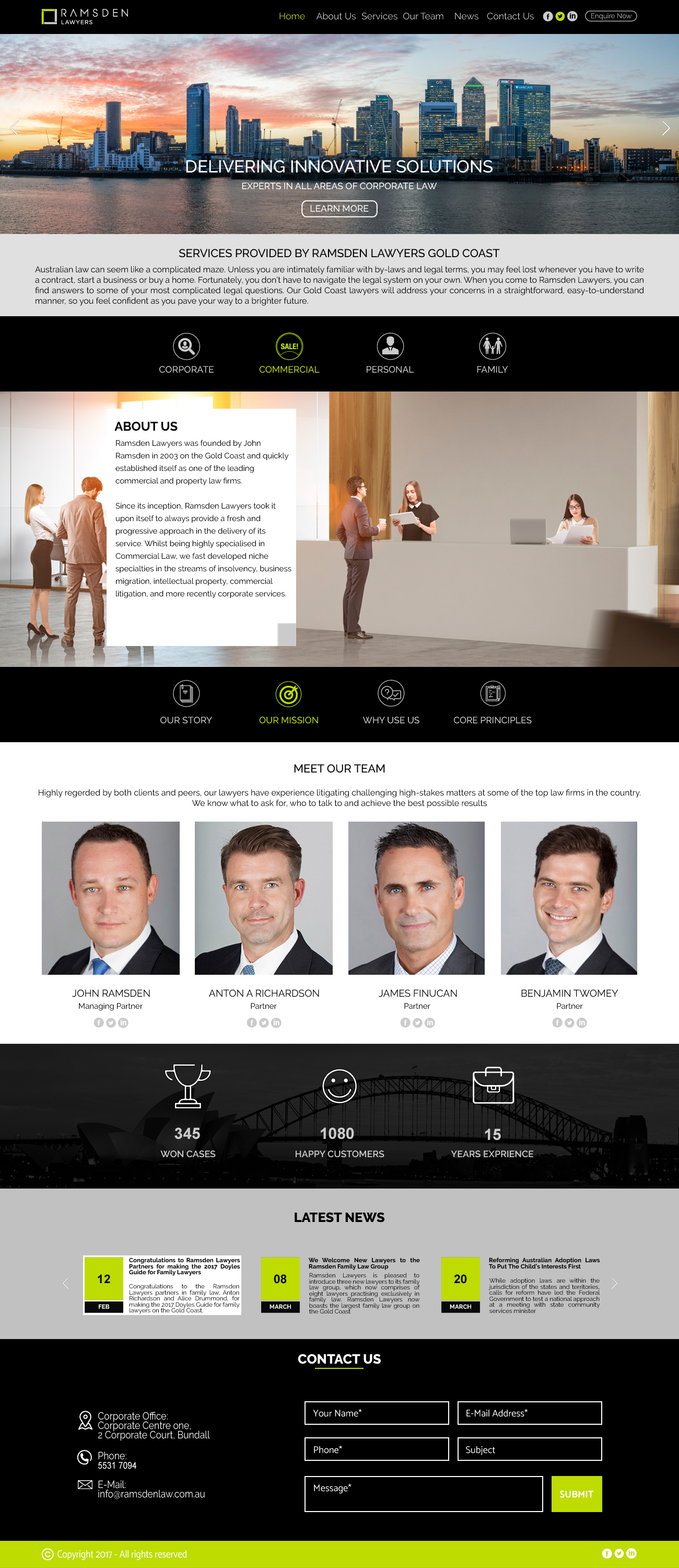 Ramsden Lawyers Website Concept